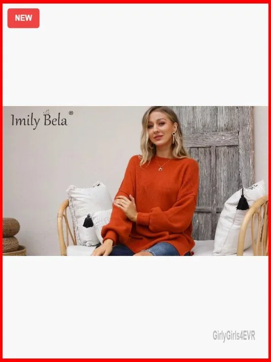 Oversized Ribbed Knit Pullover Sweater with Side Slits, Slouchy Tunic - Picture 6 of 6